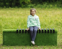 Топиари лавочка Мариэль Цельная, бук - газон Premium, фото 3