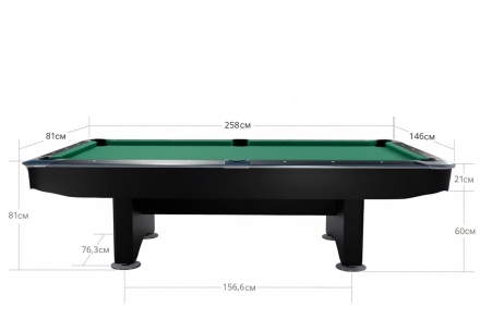 Бильярдный стол для пула Dynamic Billard "Competition 2" 9 футов (матово-чёрный) в комплекте, аксессуары и сукно, фото 3