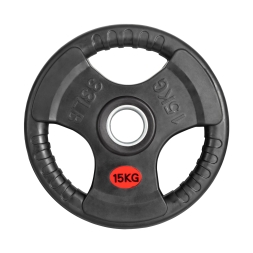 Диск 51 мм. обрезиненный с 3-мя хватами 15 кг (модель: D2), фото 1 Диск 51 мм. обрезиненный с 3-мя хватами 15 кг (модель: D2), фото 1