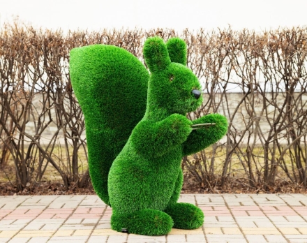 Топиари Белочка с кольцом под кашпо газон Eco, фото 9