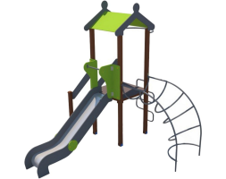 Детский игровой комплекс с металлическим скатом Н-1200 ДИО 04117, фото 1