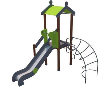 Детский игровой комплекс с металлическим скатом Н-1200 ДИО 04117, фото 1