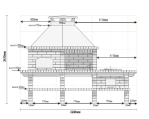Печь Аристократ 750 Прямоугольный кирпич красный