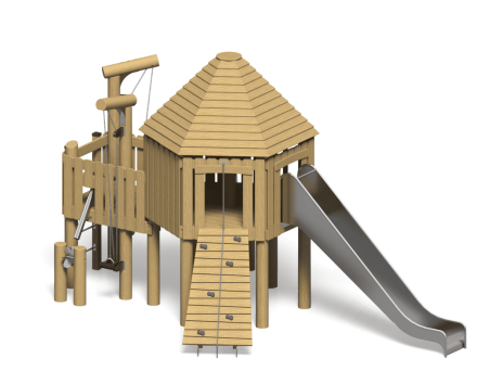 Игровой комплекс Эко Шалаш ИК-221 для детской площадки, фото 1