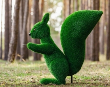 Топиари Белочка с кольцом под кашпо газон Deluxe Топиари Белочка с кольцом под кашпо газон Deluxe