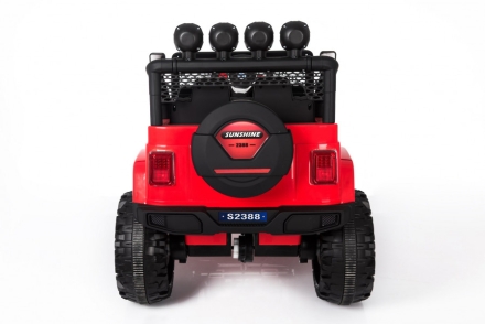 Двухместный полноприводный электромобиль Red Jeep 12V 2.4G - S2388, фото 6