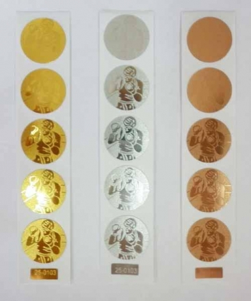 Вкладыш для медалей "Бокс" d-25мм золото (5 штук), фото 1