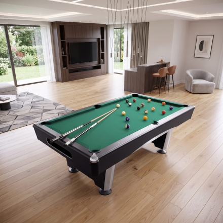 Бильярдный стол для пула Dynamic Billard "Triumph Plus" 8 футов (черный) в комплекте, аксессуары и сукно, фото 3