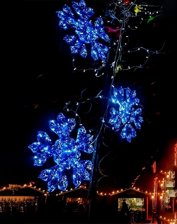 Световая фигура Светящаяся снежинка односторонняя 1,2 м, фото 1