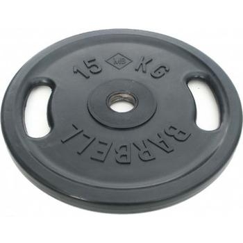 Диск BARBELL Евро-классик с ручками обрезиненный черный, 15 кг., фото 1