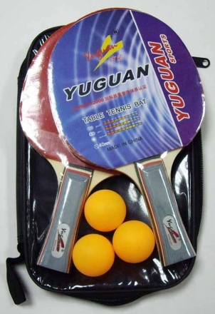 Набор для н/т YUGUAN P008ND (2 ракетки + 3 шара) в чехле, фото 1