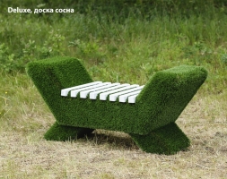 Топиари лавочка (светлая, полимерная доска) - газон Есо, фото 5