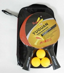 Набор для н/т YUGUAN Z-100 (2 ракетки + 3 шара) в чехле