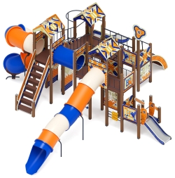 Остров детства (Калейдоскоп) (Винтовой скат) - ДИК 2.01.8.02-45 - Игровой комплекс H=2000, H=1200, Н=750, фото 2