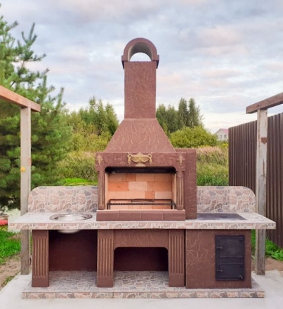 Печь № 21 — Печь барбекю с печью под казан и мойкой, фото 7