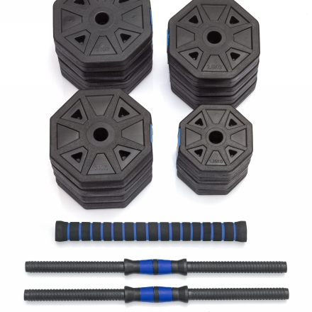 Гантели гексагональные разборные с грифом, 40 кг (2 шт. х 20 кг.) , фото 2