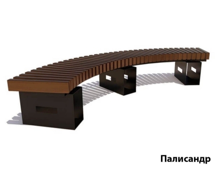 Парковая скамейка Сити, Сосна (внутренний радиус 1500 мм) Четверть круга (брус 30х60 мм), фото 2
