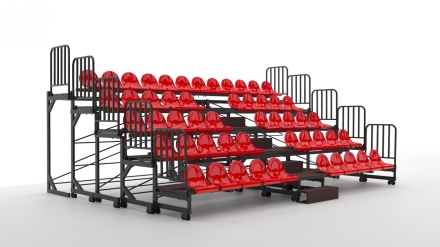 Трибуна телескопическая 5-ти рядная на 52 места, фото 1