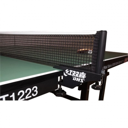 Сетка для наст. тенниса DHS P145 ITTF,в компл.с мет.стойками,ITTF Ap,измерит.высоты, синяя, фото 1