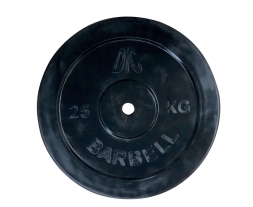 Диск обрезиненный DFC, чёрный, резин.втулка, 26мм, 25кг, фото 1 Диск обрезиненный DFC, чёрный, резин.втулка, 26мм, 25кг, фото 1