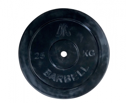 Диск обрезиненный DFC, чёрный, резин.втулка, 26мм, 25кг, фото 1