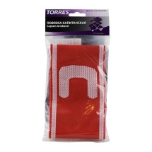 Капитанская повязка "TORRES", нейлон, безразмерная, красно-белый Капитанская повязка "TORRES", нейлон, безразмерная, красно-белый