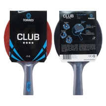 Ракетка для н/т TORRES Club 4*, арт.TT0008, для тренировок, накладка 2,0 мм, конич. ручка