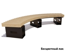 Парковая скамейка Сити, Сосна (внутренний радиус 1500 мм) Полный круг (брус 43х90 мм) 