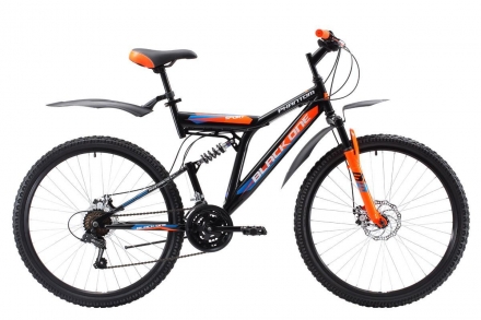 Велосипед Black One Phantom FS 26 D чёрный/оранжевый/голубой 18&quot;, фото 1