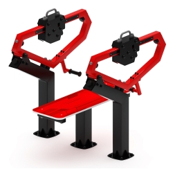 Жим лежа (красный) - Уличный тренажер - СТ 026-11.П, фото 2 Жим лежа (красный) - Уличный тренажер - СТ 026-11.П, фото 2