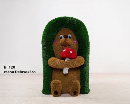 Топиари ежик Лори, H=120 см, газон Deluxe+Eco, фото 1