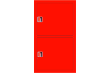 Навесной, закрытый, вертикальный шкаф Карелпожлиния ШПКО-КОМБИДУАЛ-320-12 НЗВрК Евро-ручка ВхШхГ 1300х700х300 мм, (2-ПК, 2 огнетушителя), цвет красный НФ-00000164-К