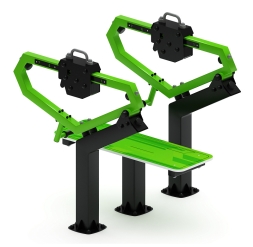 Жим лежа (зеленый) - Уличный тренажер - СТ 026-12.П, фото 2 Жим лежа (зеленый) - Уличный тренажер - СТ 026-12.П, фото 2