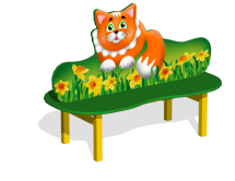 Лавочка Котенок МФ-05.3Х двойная для детской площадки