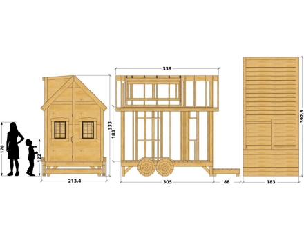Игровой домик TORUDA WOOD на колесах, фото 2