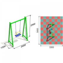 Детские качели №3 одноместные со спинкой для детской площадки