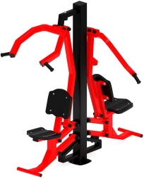 Тяга верхняя + жим от груди (красный) - Уличный тренажер двойной - СТ 027-11.И1, фото 3 Тяга верхняя + жим от груди (красный) - Уличный тренажер двойной - СТ 027-11.И1, фото 3