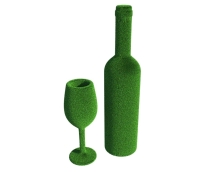 Топиари композиция бутылка вина с бокалом - газон Eco Топиари композиция бутылка вина с бокалом - газон Eco