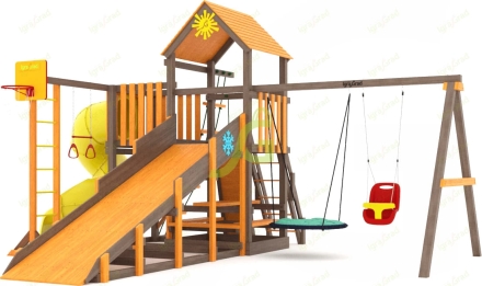 Всесезонная площадка IgraGrad С с балконом и трубой SF, фото 3