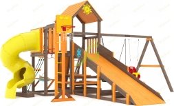 Всесезонная площадка IgraGrad С с балконом и трубой SF, фото 1