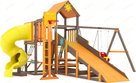 Всесезонная площадка IgraGrad С с балконом и трубой SF, фото 1