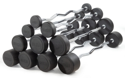 Штанга неразборная обрезиненная 45 кг Изогнутый гриф, фото 5 Штанга неразборная обрезиненная 45 кг Изогнутый гриф, фото 5