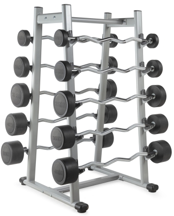 Штанга неразборная обрезиненная 45 кг Изогнутый гриф, фото 6