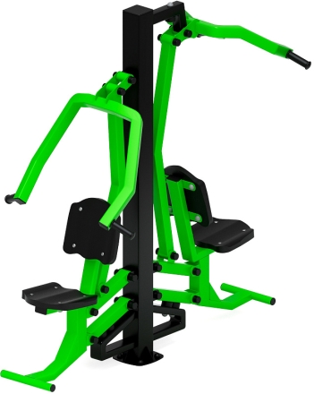 Тяга верхняя + жим от груди (зеленый) - Уличный тренажер двойной - СТ 027-12.И1, фото 4