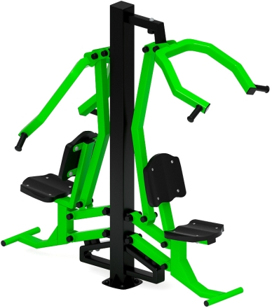 Тяга верхняя + жим от груди (зеленый) - Уличный тренажер двойной - СТ 027-12.И1, фото 3