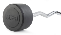 Штанга неразборная обрезиненная 40 кг Изогнутый гриф, фото 1 Штанга неразборная обрезиненная 40 кг Изогнутый гриф, фото 1