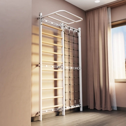 Шведская стенка с пространственной сетью Rock-s белая, фото 1