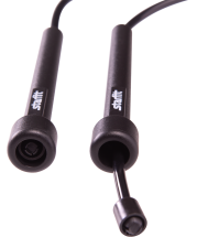 Скакалка RP-101 ПВХ с плаcтиковой ручкой, черная, 3 м