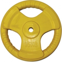 Диск обрезиненный ZSO цветной &quot;3 HANDLE&quot; D-26, 15 кг
