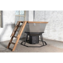 Сибирский банный чан "Добрыня Никитич" на подставке + печь 1850 мм опора - черный металл Сибирский банный чан "Добрыня Никитич" на подставке + печь 1850 мм опора - черный металл